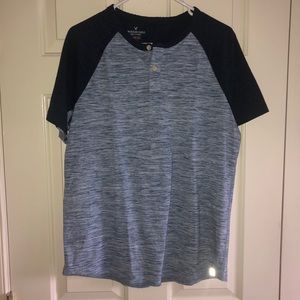 American Eagle Two-Tone Blue Henley Shirt